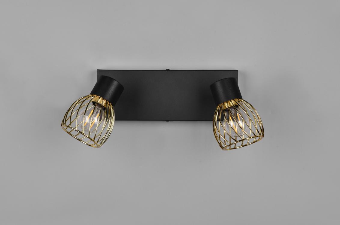 Faretto Trio Lighting Ardon 2x E14 max 10W oro nero - R81382080 05