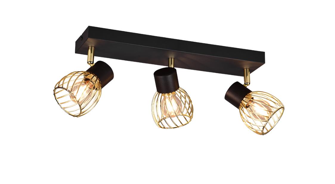 Faretto Trio Lighting Ardon 3x E14 max 10W oro nero - R81383080 01