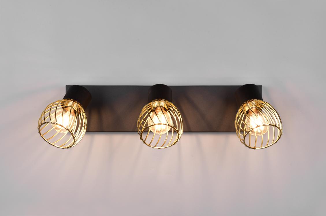 Faretto Trio Lighting Ardon 3x E14 max 10W oro nero - R81383080 03