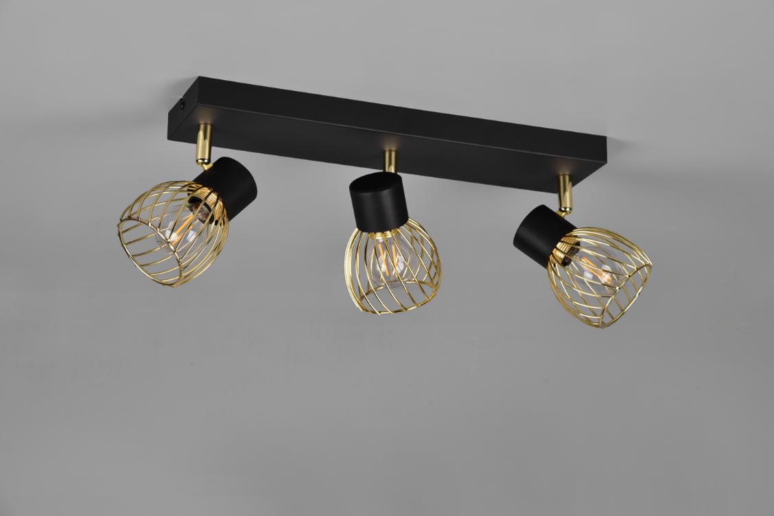 Faretto Trio Lighting Ardon 3x E14 max 10W oro nero - R81383080 04