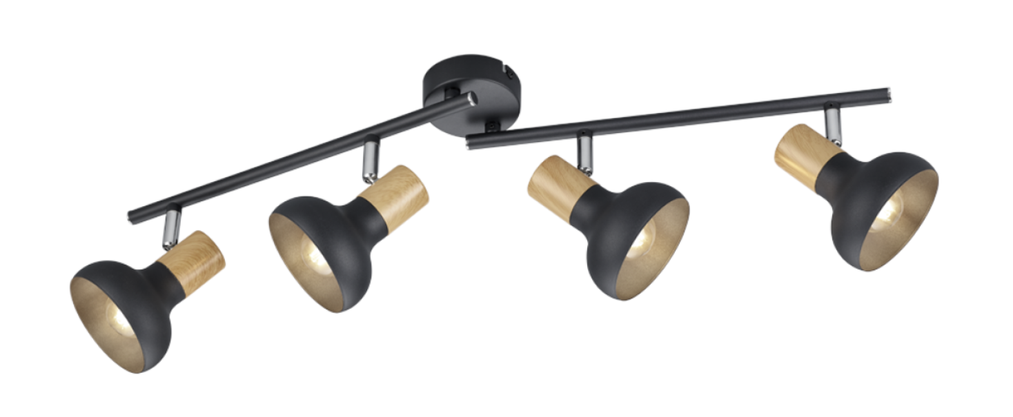 Faretti Trio Lighting Latika 4xE14 max 10W nero opaco - R81524032 01