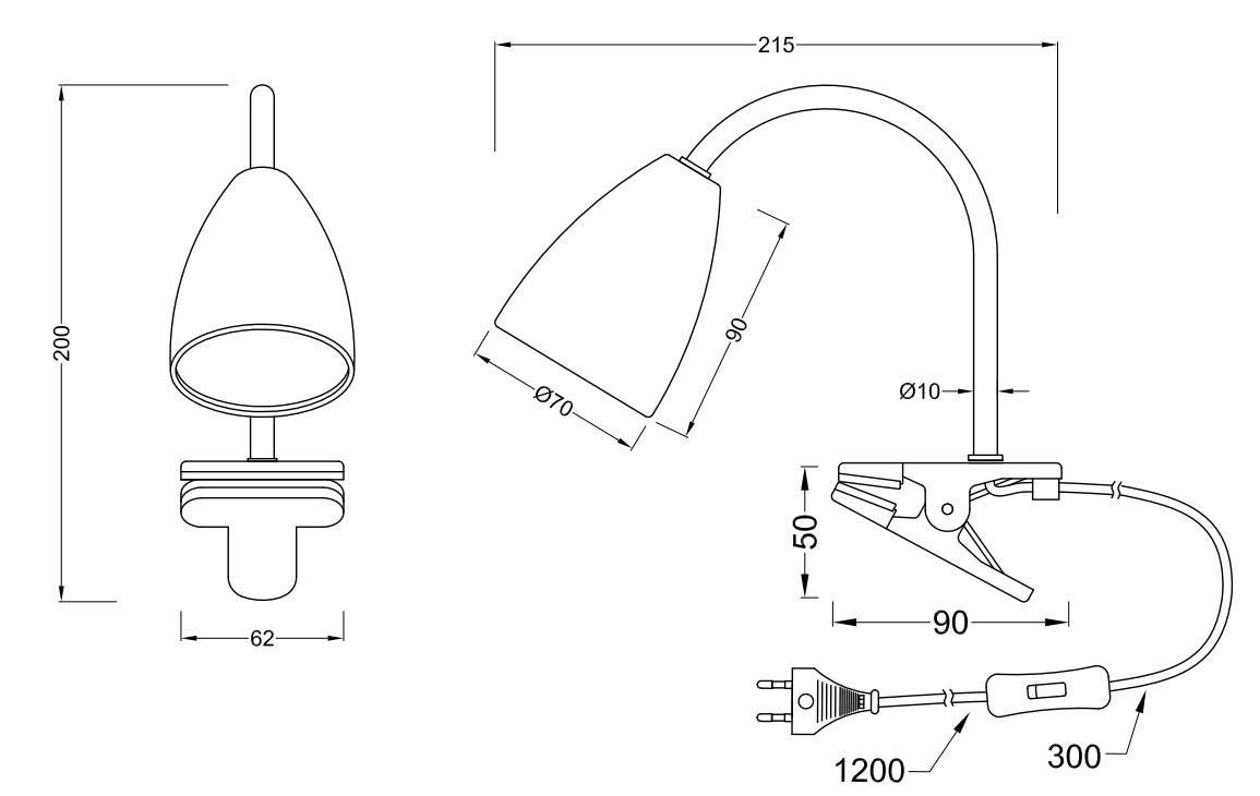 Lampada a morsetto Trio Lighting Wanda 1xGU10 max 10W nero opaco - 202620132 03