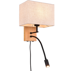 Lampada da parete a cubo  nilam 1xe27 max 28w + 3.1w 3000k legno - 212870236