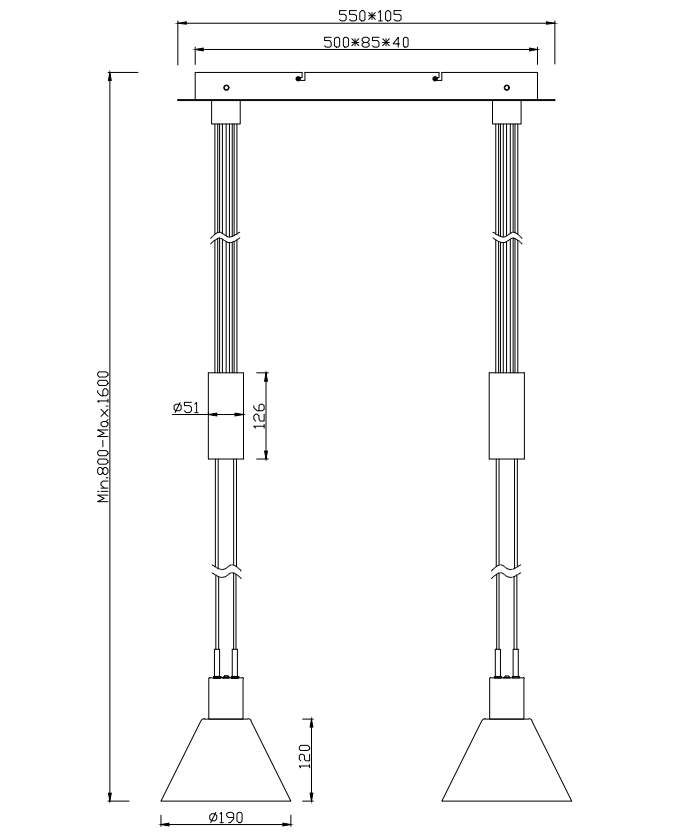 Sospensione Trio Lighting Stanley 2xE27 max 40W nichel opaco - 319500207 06