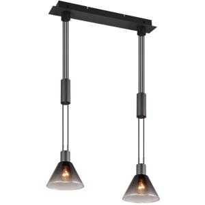 Lampadario a sospensione  stanley 2xe27 max 40w nero opaco - 319500232