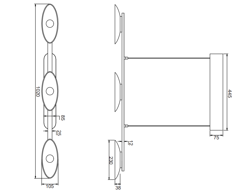 Sospensione led Trio Lighting Merton 3x9W 3000K nichel opaco - 343610307 05