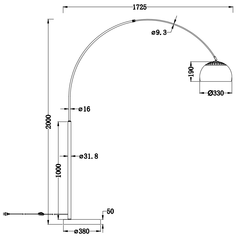 Lampada a piantana Trio Lighting Argentina 1xE27 max 60W nichel opaco - 411700107 05