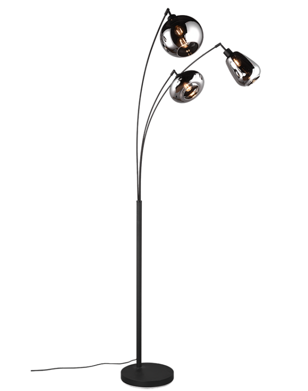 Lampada a piantana Trio Lighting Julieta 3xE14 max 10W nero cromato - 417000332 01