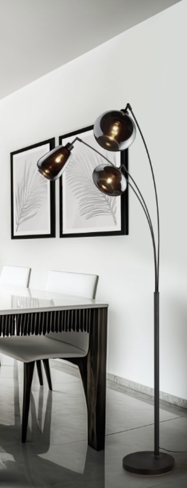 Lampada a piantana Trio Lighting Julieta 3xE14 max 10W nero cromato - 417000332 04