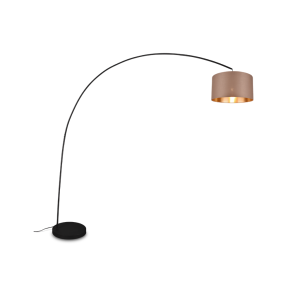 Lampada a piantana  mansur 1xe27 max 10w nero taupe - 419200141