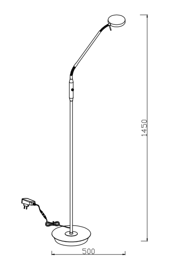 Lampada a piantana led dimmerabile Trio Lighting Monza 12W 2300+3000+4000K bianco - 423310131 05