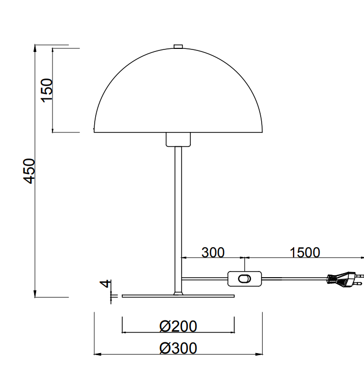 Lampada da tavolo Trio Lighting Nola 1xE27 max 40W nero opaco - 506290132 06