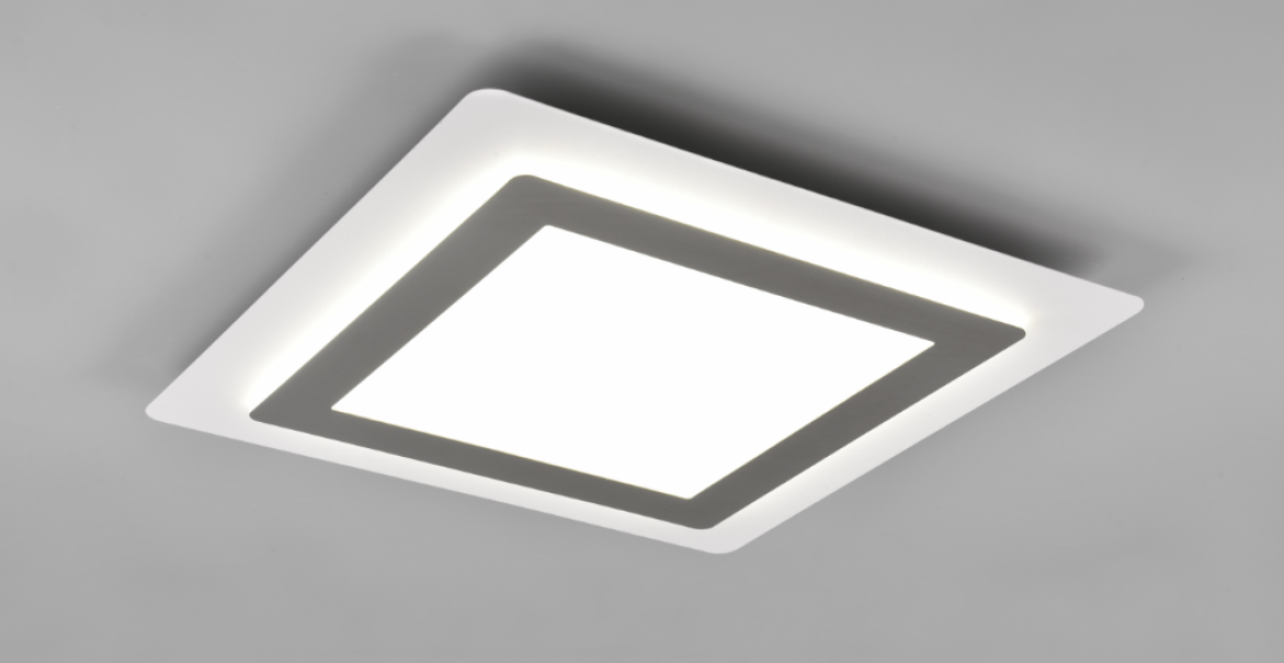 Plafoniera led quadrata Trio Lighting Morgan 46W 2700-6500K nichel opaco - 641510207 02