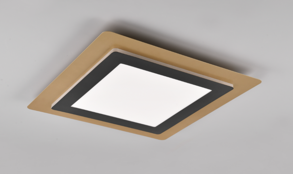 Plafoniera led quadrata Trio Lighting Morgan 46W 2700-6500K oro nero - 641510280 03