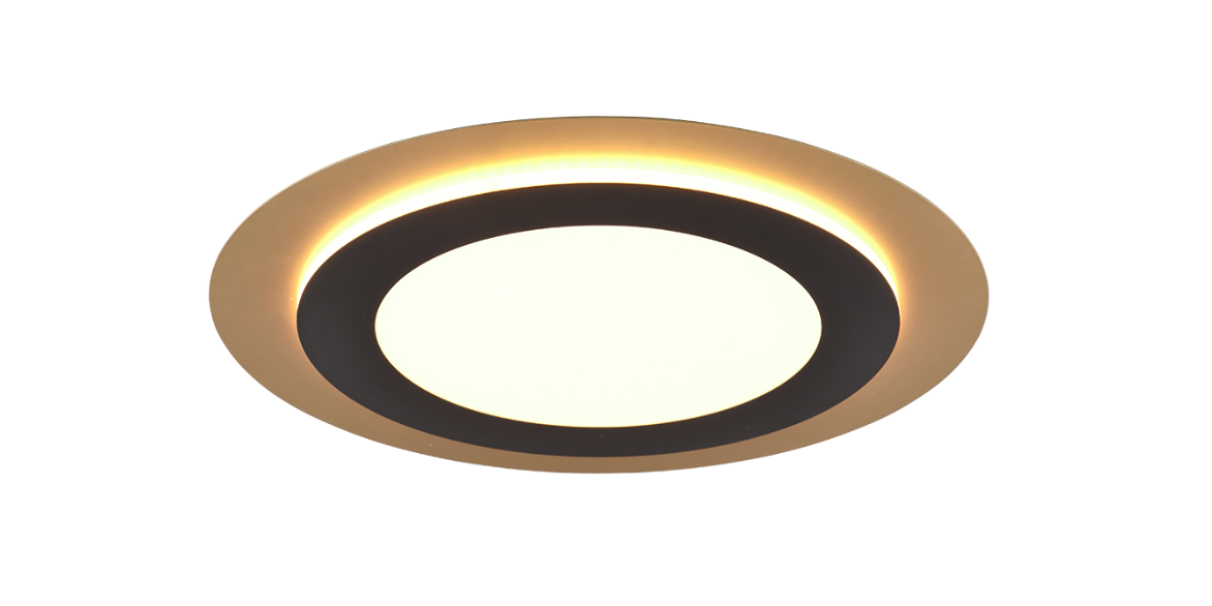 Plafoniera led Trio Lighting Morgan 42W 2700-6500K oro nero - 641519280 01