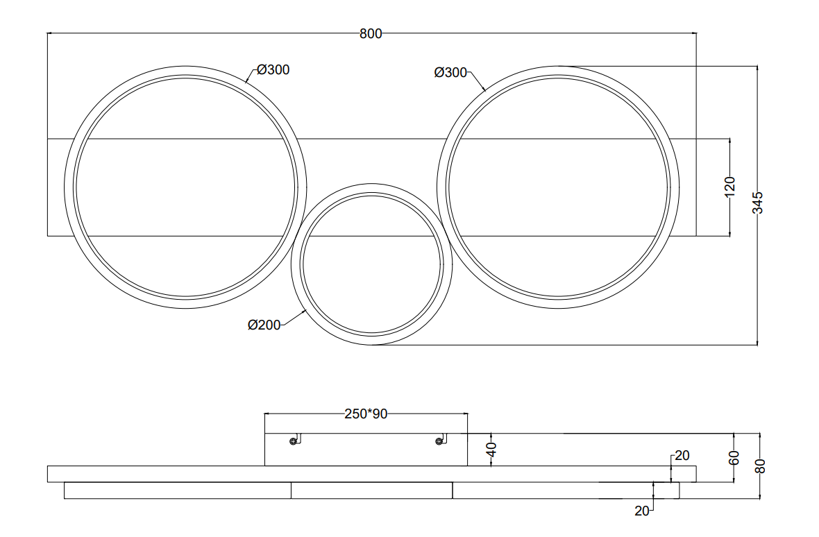 Plafoniera led Trio Lighting Medera 33W 3000K titanio - 643810387 05