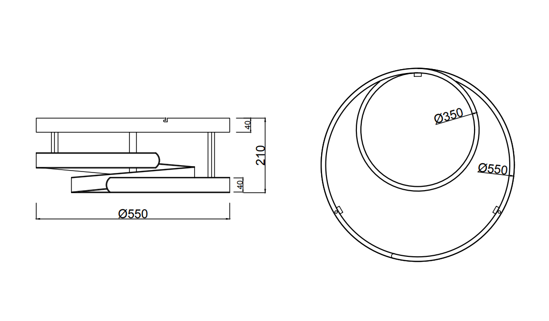 Plafoniera led Trio Lighting Marnie 58W 3000K caffe - 644110165 05