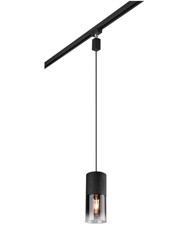 Sospensione Trio Lighting Duoline Robin 1xE27 max 28W nero opaco - 73060132 01