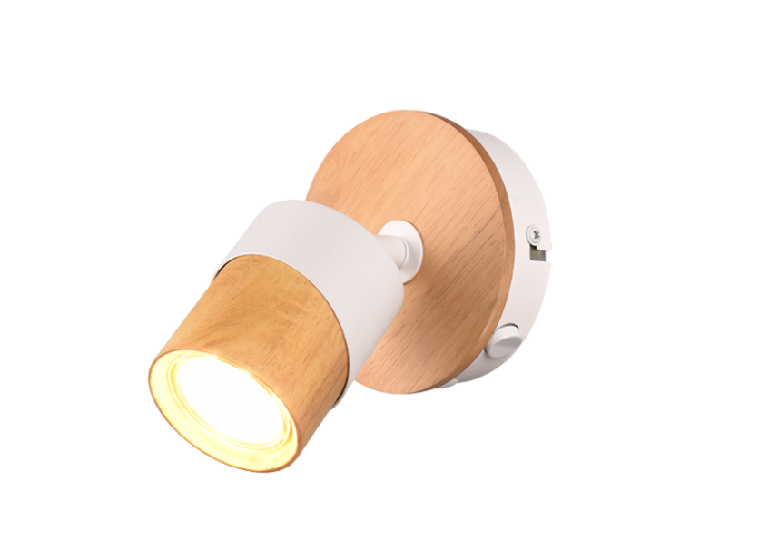 Faretto Trio Lighting Aruni 1xGU10 max 10W bianco legno - 801170131 01