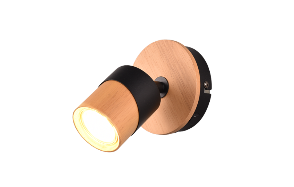 Faretto Trio Lighting Aruni 1xGU10 max 10W nero legno - 801170132 01