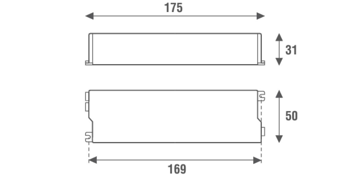 Alimentatore led Lef tensione costante dimmerabile a pulsante e DALI 24Vdc IP65 - LE10024IP65D 02