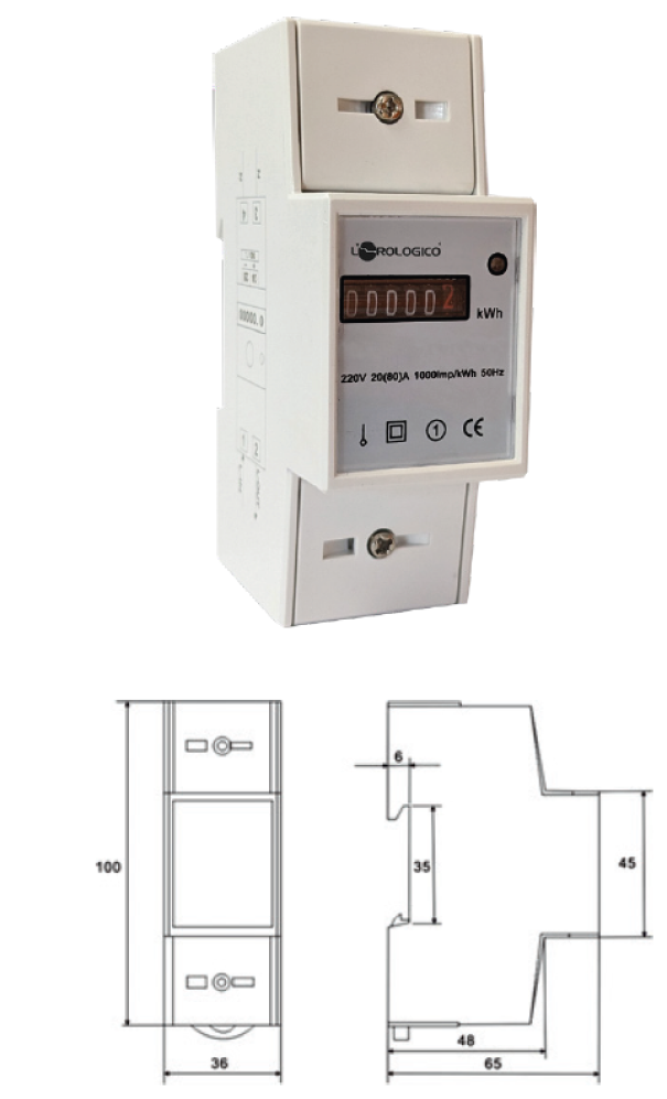 Contatore di energia L'orologico Ticonto monofase meccanico - OR27746S 01