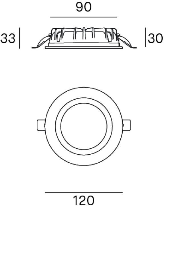 Faretto led ad incasso Nobile Illuminazione Plano 8.8W 3000-4000-6000K bianco - PLN1/D 02