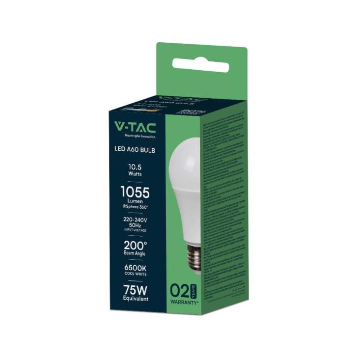 Lampadina led V-tac 10.5W E27 4000K - 217349 02