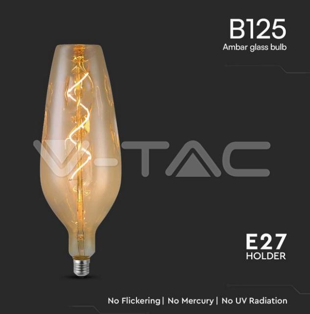 Lampadina led B125 V-tac 4W E27 2700K vetro fumu00e8 VT-2272 -  23171 02