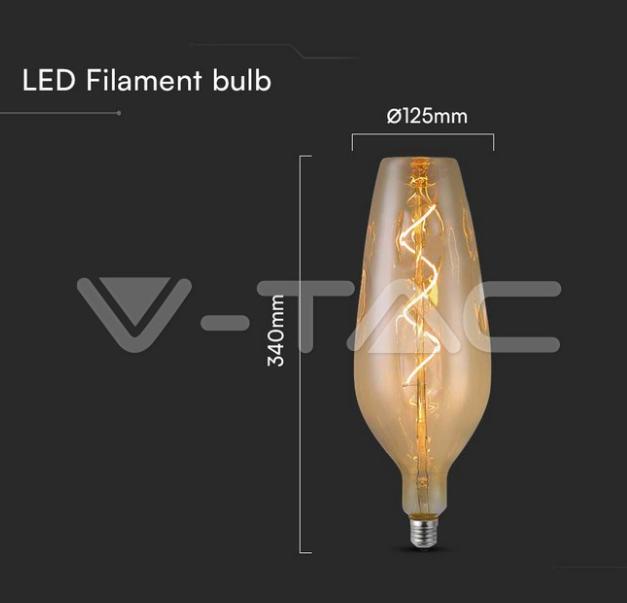 Lampadina led B125 V-tac 4W E27 2700K vetro fumu00e8 VT-2272 -  23171 03