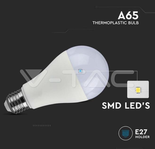 Lampadina led A65 V-tac 15W E27 6500K VT-2015  - 214455 02