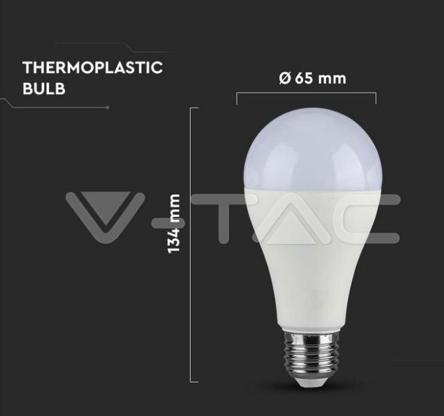 Lampadina led A65 V-tac 15W E27 6500K VT-2015  - 214455 04