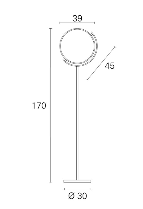 Lampada led a piantana Pan International Lunar Soft 24W 3000K nero - TER00039 02