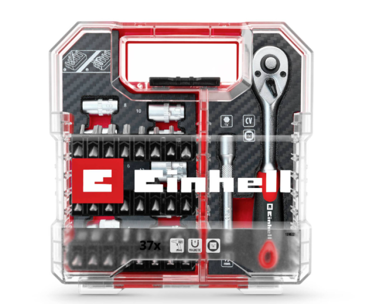 Set con inserti e cricchetto Einhell 37pz - 49109022 02