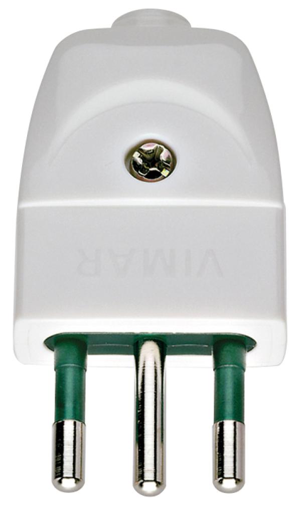 Spina Vimar 2P+T 10A bianco - 00230.B 02