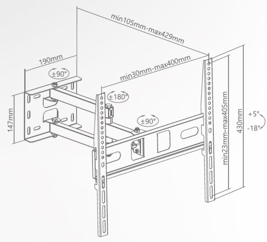 Supporto TV Superior Full Motion Extra Slim 32-55 pollici - SUPSTV003 03