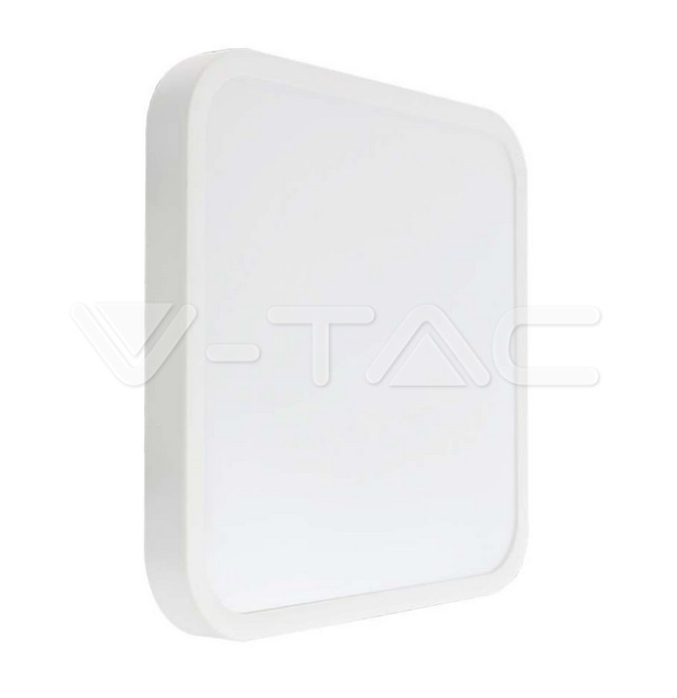 Plafoniera led V-tac quadrata 18W 4000K IP44 bianco VT-8618  - 76251 01