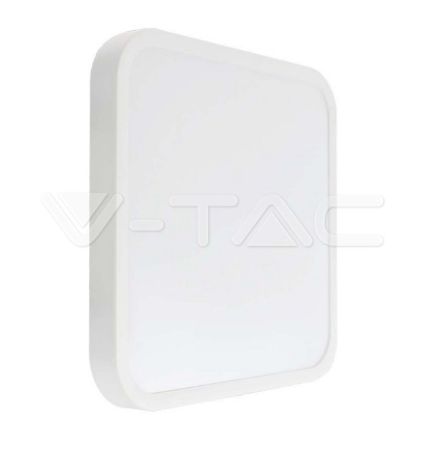 Plafoniera led V-tac quadrata 18W 3000K IP44 bianco VT-8618  -  76241 01