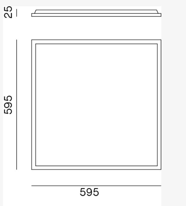 Pannello led Nobile da incasso 3000K 230V 60x60cm bianco - LT66/3K 02