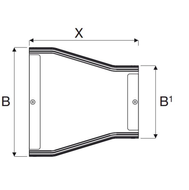 Raccordo di riduzione centrale Sati RRC 150x80x300mm acciaio zincato - 1041001 02