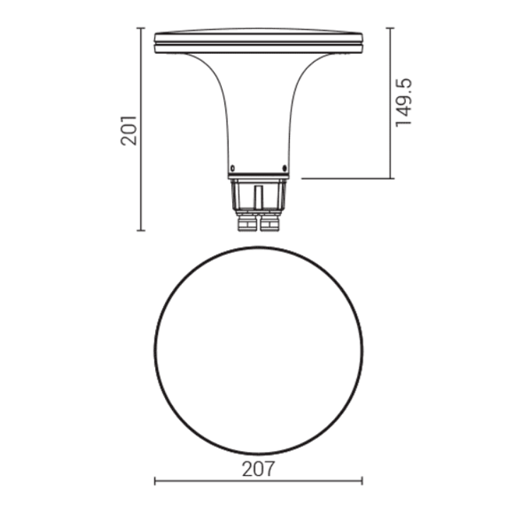 Lampada led Goccia Illuminazione Cantharellus 20W 3000K antracite - 5522AN3K 02