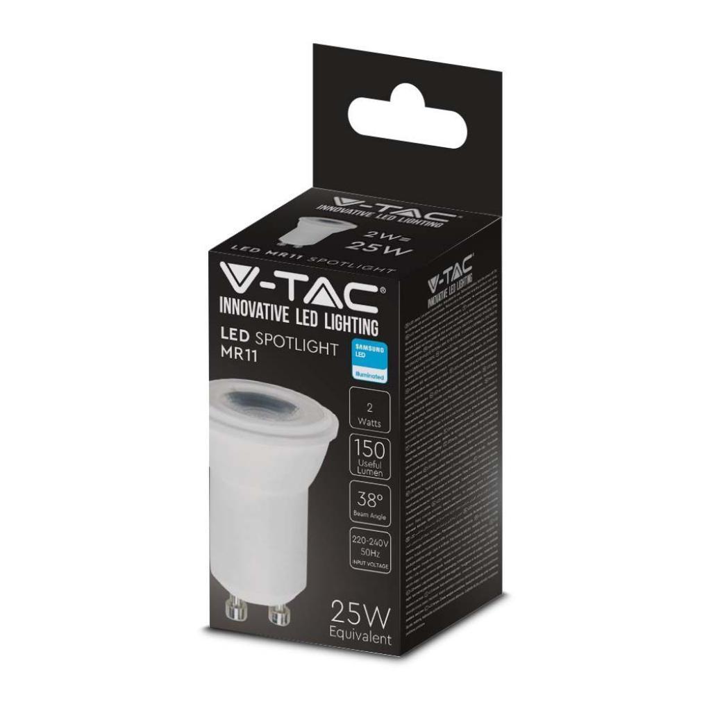  Faretto LED V-tac attacco GU10 2W 4000K luce naturale VT-232 - 21870 02