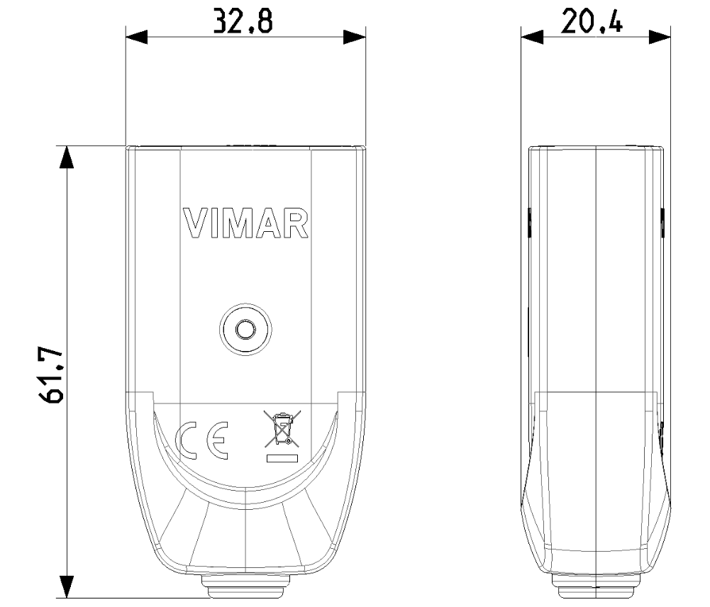 Presa mobile Vimar 2P+T 10A P11 assiale bianco - 00221.B 03