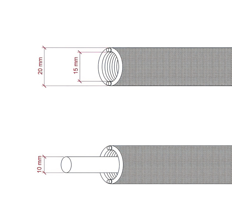 Tubo modellabile Creative-Cables rivestito in tessuto diametro 20mm lino - NG20RN01 02