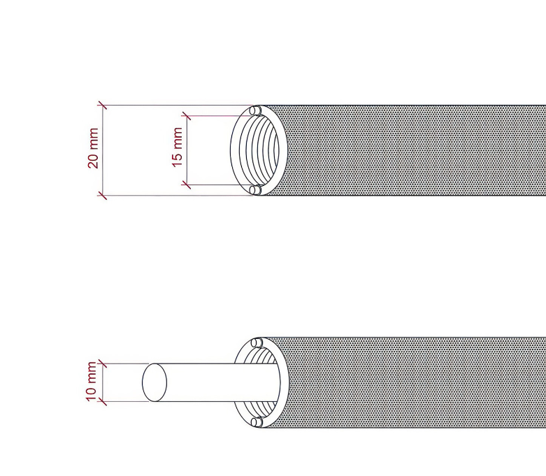 Tubo modellabile Creative-Cables rivestito in tessuto diametro 20mm nero bianco - NG20RT41 02