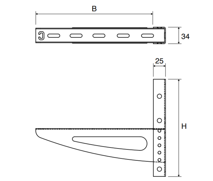 Mensola con sistema anticaduta Sati ML 340x200mm acciaio zincato - 62010004 02