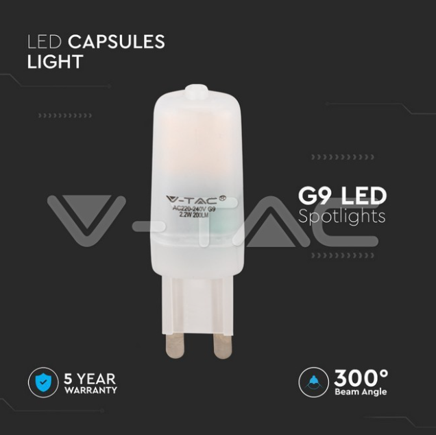 Lampadina led V-tac chip Samsung G9 2,2W 4000K VT-11033 -  20479 02