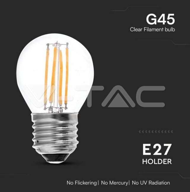 Lampadina led G45 V-tac E27 6W 3000K VT-2366  -  212842 02