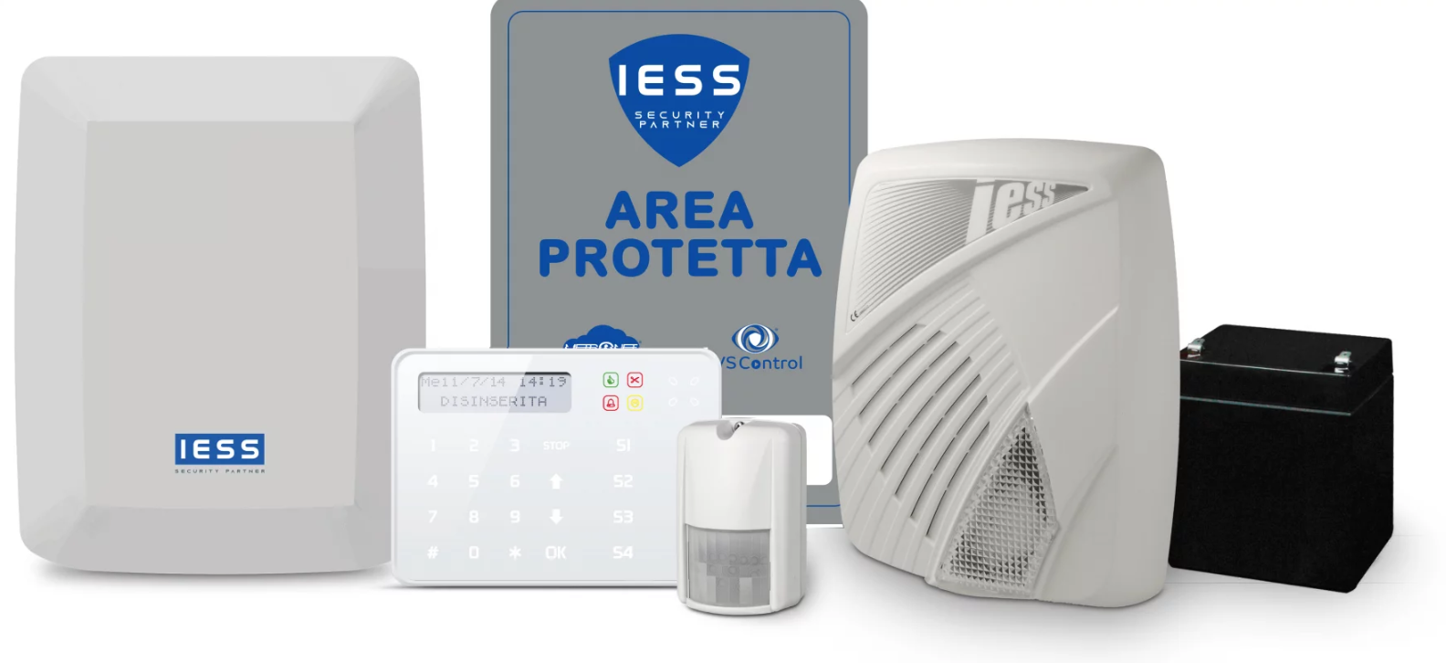 Kit cablato antintrusione IESS 1 ESSENZA+1 F24+SDT10+B412G+SEI300FB+cartello - KIT3404 01