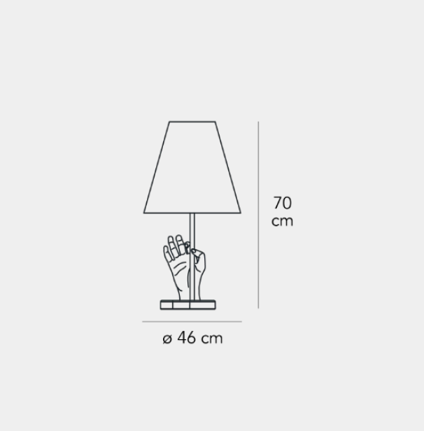 Lampada da tavolo Fontanaarte Mano 1x max 57W E27 nero - F420805400NENE 02